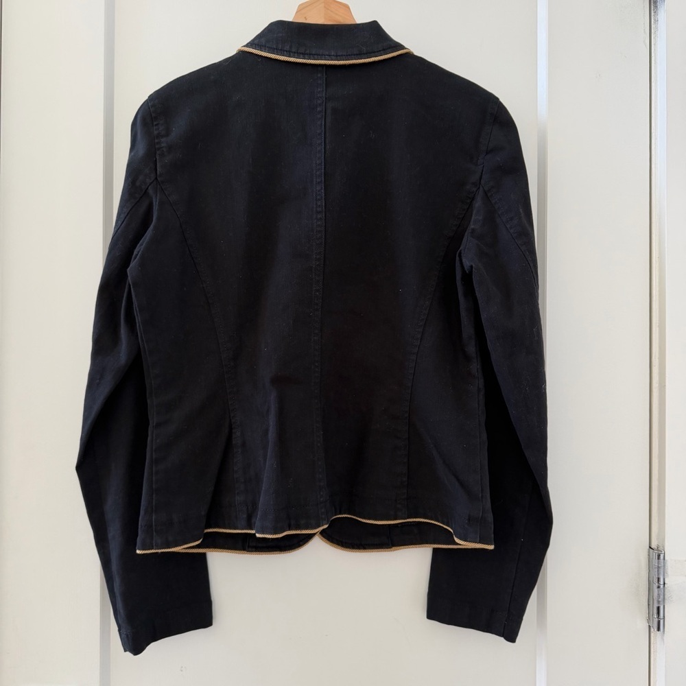 Lauren Ralph Lauren Women's Black Y2K Jean Jacket with Gold Buttons Size 6 - Picture 2 of 9